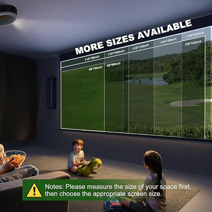 Fireproof Golf Simulator Impact Screen for Training – Professional 3D Air Mesh Golf Impact Screen, Ultra Clear Golf Simulators Screen for Home Golf Practice with Grommet Holes, 8 Size Options