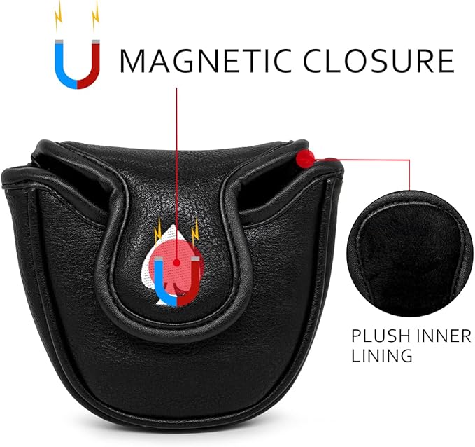 Barudan Golf Putter Cover Headcover Mallet Putter Head Cover Magnetic Club Protective Case fits for Odyssey 2ball, Odyssey Stroke Lab Gift for Men Golfer