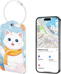 TopMade Smart Luggage Tag with Find My, Premium Leather Luggage Tags for Suitcase, Travel Bags, Backpacks, Anti-Lost Suitcase Tag Tracker for Travel with Privacy Name Card, Rechargeable
