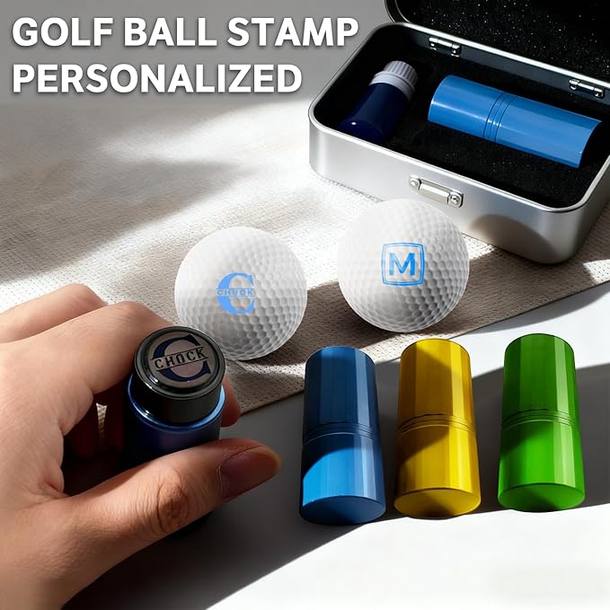 QYH Personalized Golf Ball Stamp – Custom Golf Ball Marker, Waterproof Design, Great Golf Gift for Men (Large)
