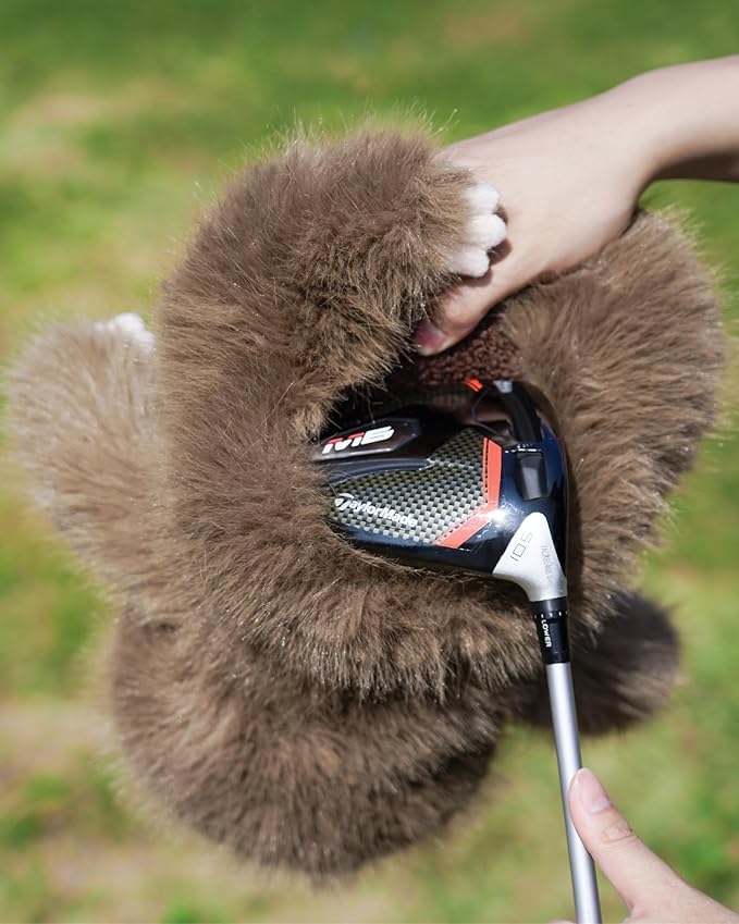 Big Teeth Funny Plush Driver Headcover Animal, Groundhog Gopher Penguin Driver Head Cover for 460cc Club, Sloth Leprechaun Crocodile Golf Head Covers for Woods and Driver Protector