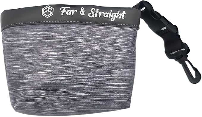 FAR&STRAIGHT Golf Club & Ball Cleaning Pouch – Soft Microfiber Interior for Gentle Cleaning – Clip-On, Waterproof Bag