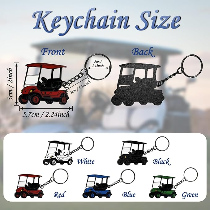 Golf Cart accessories Keychain，Keys To The Golf Cart Accessories Retro Metal Keychains for Golf Lovers Players
