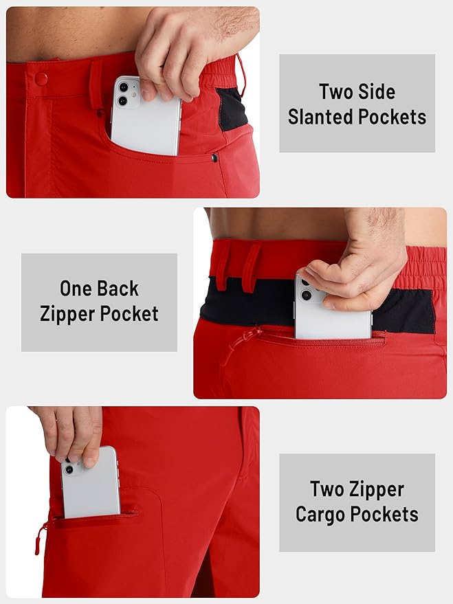 TACVASEN Men's Hiking Cargo Shorts 10" with Zipper Pockets Quick Dry Casual Stretch Golf Work Short Outdoor Summer