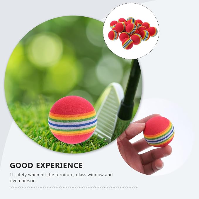 20Pcs Rainbow EVA Golf Training Balls Soft Practice Balls for Indoor Outdoor Golf Swing Training