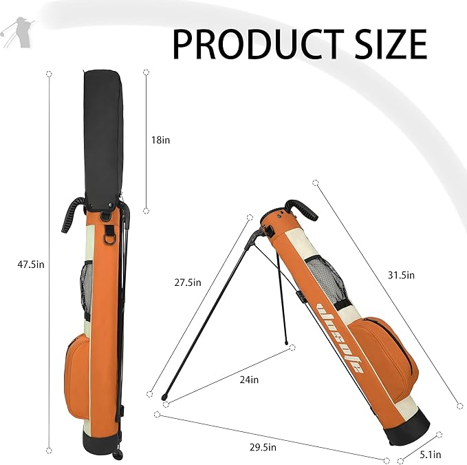 Golf Stand Bag,Lightweight Small Golf Bag,with Dual Strap Easy Carry 2 Way Dividers Multiple Pockets Golf Practice Bag