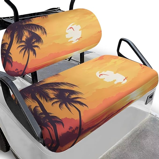 Fashion Print Golf Cart Seat Covers 2 Passenger Golf Cart Backrest Cover Golf Cart Seat Towel Gift for Friends
