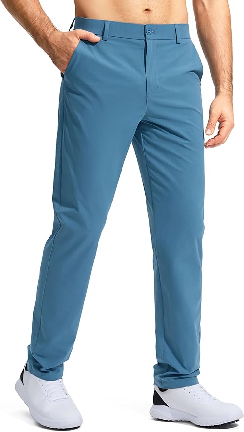 Pudolla Men's Golf Pants Stretch Work Dress Comfy Pants 30"/32"/34" Lightweight Quick Dry Casual Slacks Trousers with Pockets