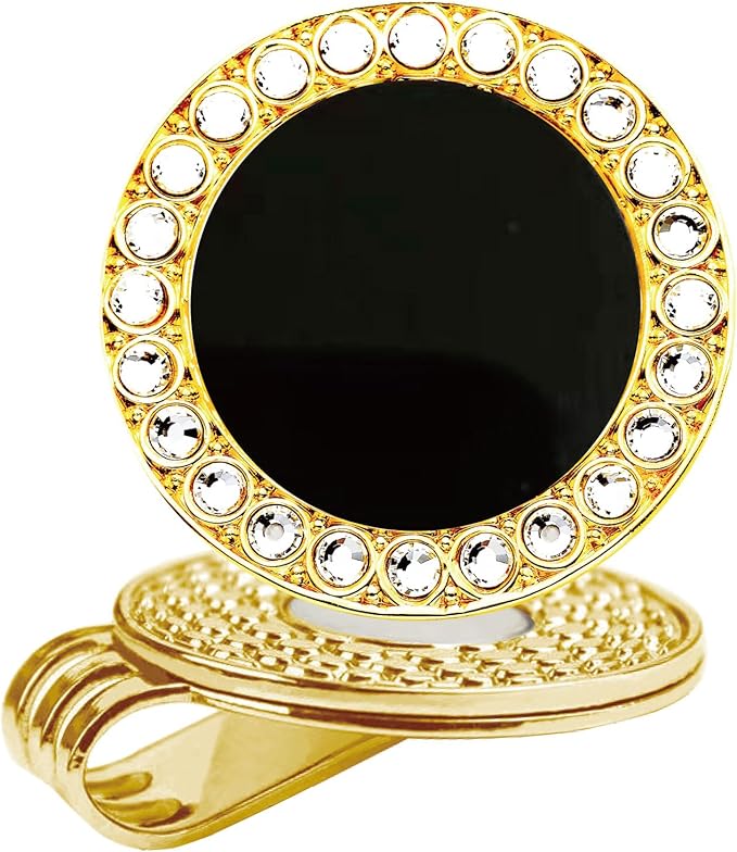 Golf Ball Marker Hat Clip with Pearl Crystal Ball Marker, Golf Accessories, Golf Gifts, Golf Ball Markers for Women