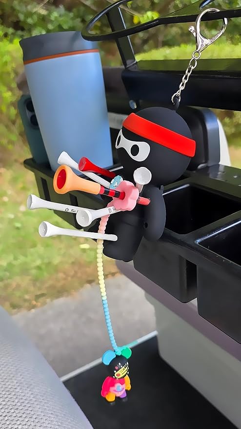 FAR&STRAIGHT Ninja Golf Tee Holder | Interchangeable Plugins | Funny & Unique Golf Gift | Personalized Accessory