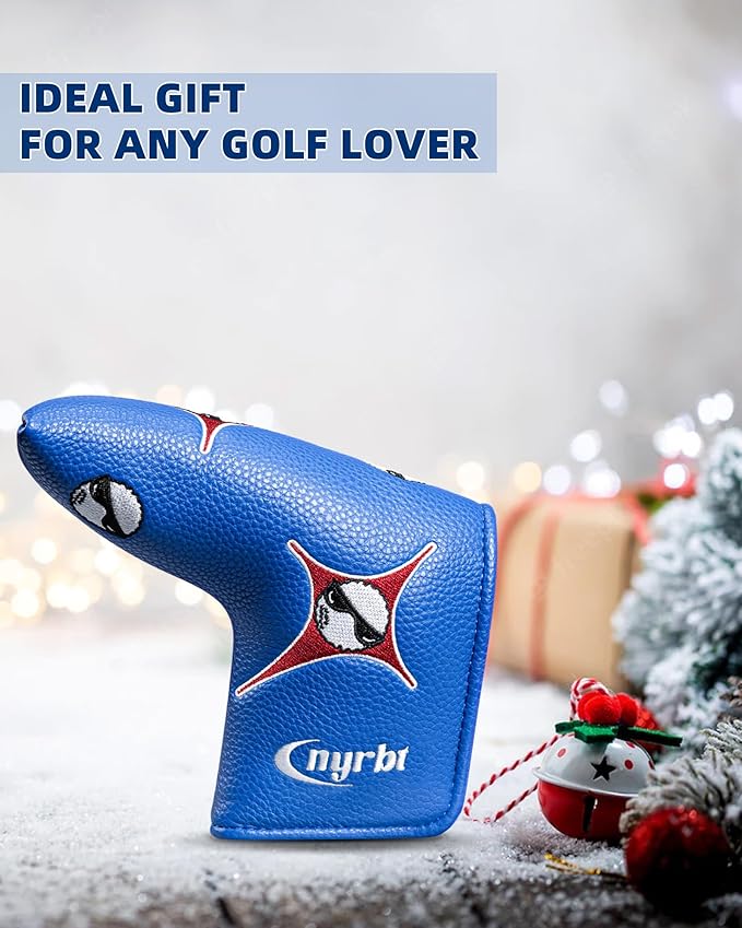 Golf Club Headcover Poker Element Embroidery Design Magnetic Closure Elegant Premium PU Leather Driver Fairway Wood Hybrid Blade Mallet Putter Cover Wood Head Cover