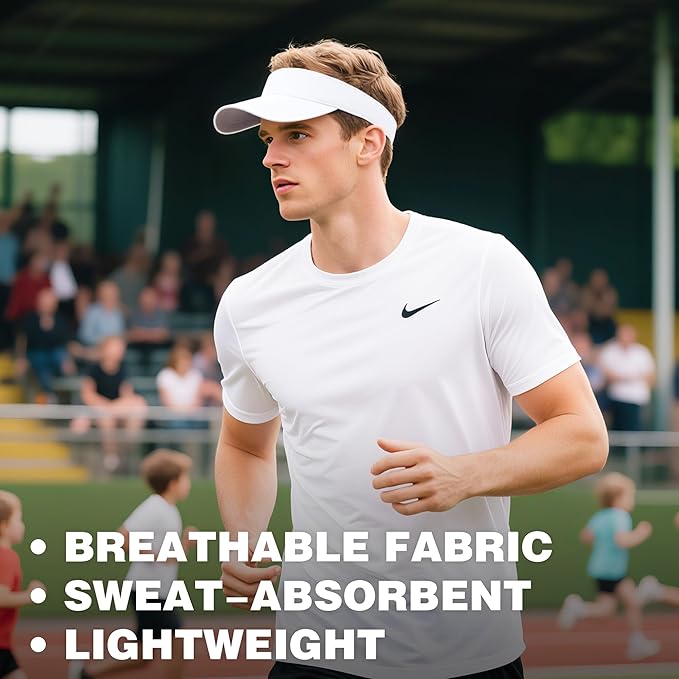 Sun Visor Hat Breathable Visors Sport Golf Visor Adjustable Velcro Sun Cap UV Performance Hats for Women Men