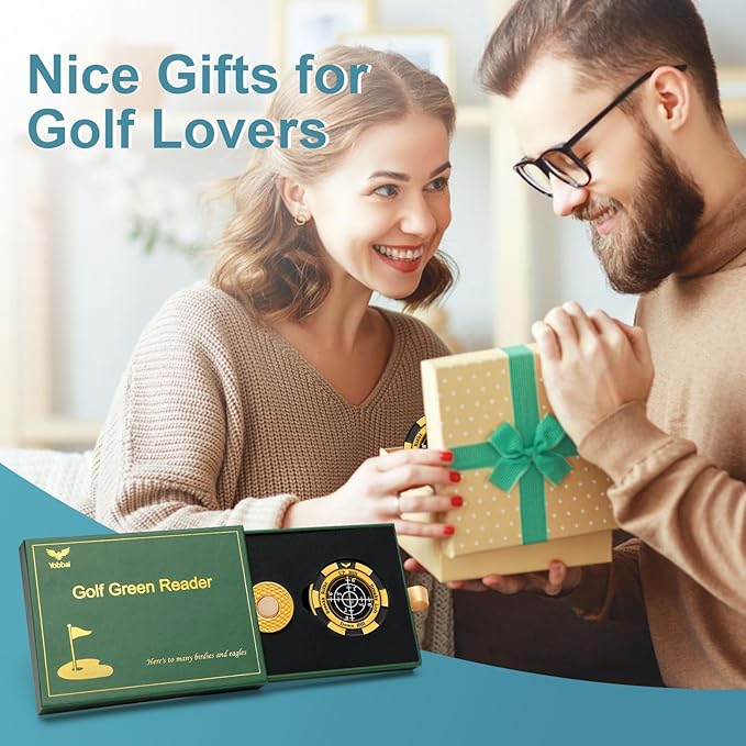 SlopeVision Pro Golf Green Reader with Hat Clip, Horizontal Bubble Level & Golf Ball Marker – High Precision Green Reading Aid, Ideal Golf Gift for Men & Women