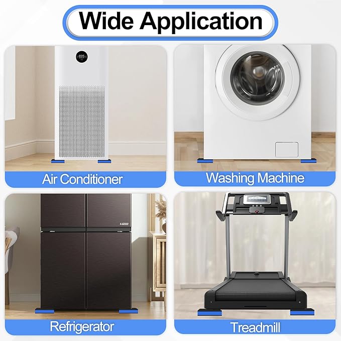 4 Pack Anti Vibration Pads for Washing Machine 6"x6"x7/8", Sound Isolation Vibrating Pad Ribbed Rubber Damping Mat EVA Center for Air Compressors, Conditioner, Treadmill, HVAC Washer Dryer