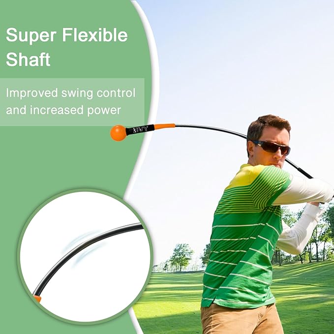 HVY Golf Swing Trainer,Golf Swing Training Aid for Improve Strength Tempo Balance and Flexibility,Golf Warm-Up Stick for Indoor&Outdoor Practice Chipping Hitting Golf Training Aid