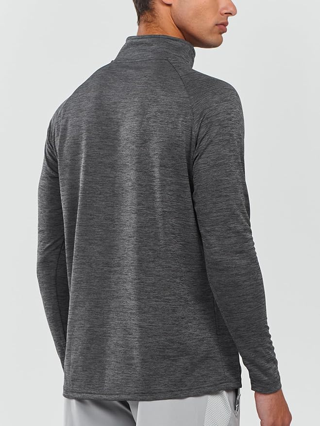 NORTHYARD Quarter Zip Pullover Men Running Shirt Long Sleeve Moisture Wicking Quick Dry Athletic Workout Shirts