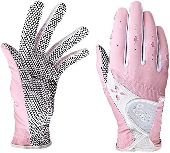 PGM Women's Golf Glove One Pair, Improved Grip System, Cool and Comfortable