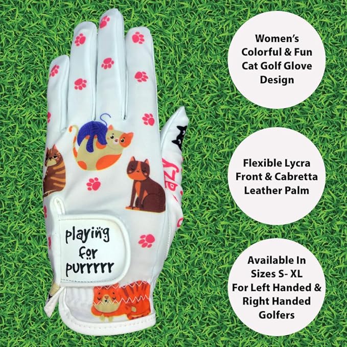 Giggle Golf Women's Golf Glove - Adjustable Strap, Left Hand Gloves for Women