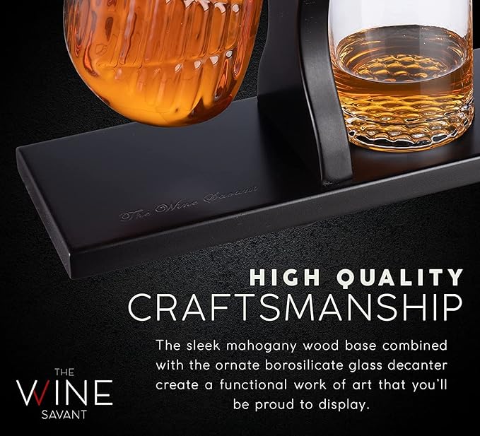 Golf Club Whiskey Decanter and 4 Liquor Glasses - Decanter & Glass Set - Golf Stick Gifts for Men - Unique Whiskey Decanter Set - Bourbon & Scotch Decanter for Serving Alcohol - Golfer Gifts for Dad