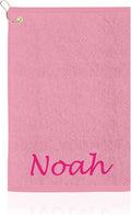 Personalized Passion Golf Towel with Embroidered Name - 16"x26" Custom Golf Towels with Clip - Soft & Highly Absorbent Plush Velour - Easily Wipes Away Sweat and Dirt - Gift for Golfers - Light Pink