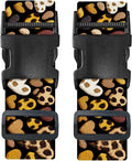 Nuxovilar Luggage Straps of 2 Set Leopard Print Hearts Pattern, 1.96x90.5 inches - Luggage Straps for Suitcases, Great for Travel, Romantic Trips, Daily Use