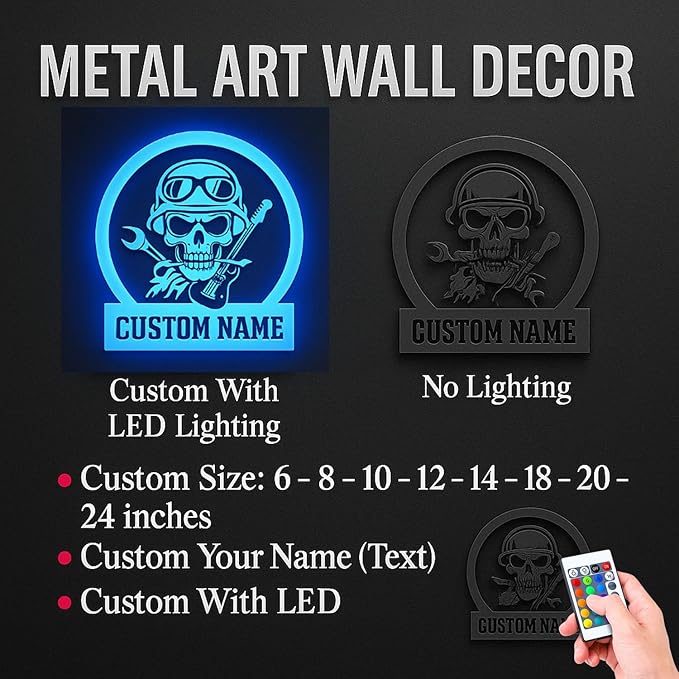 Custom Goat Metal Sign, LED Lights Home Decor, Unique Metal Wall Art for Hanging, Personalized Gift for Goat Lovers, Rustic Farmhouse Style, Perfect for Indoor or Outdoor Display