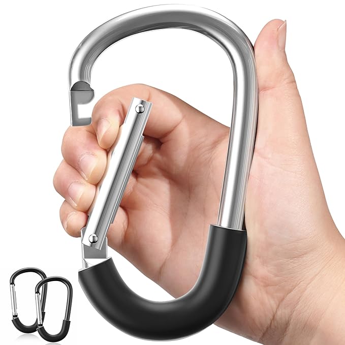 SURDOCA Stroller Hooks, 2Pcs Large Stroller Hooks for Bags, Universal Stroller Clips and Hooks, Mommy Hook for Stroller Heavy Duty, Stroller Accessories for Mom