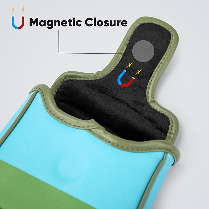 Funny Golf Putter Cover Mallet Putter Headcovers with Magnetic Closure Leather Golf Club Covers for All Brand
