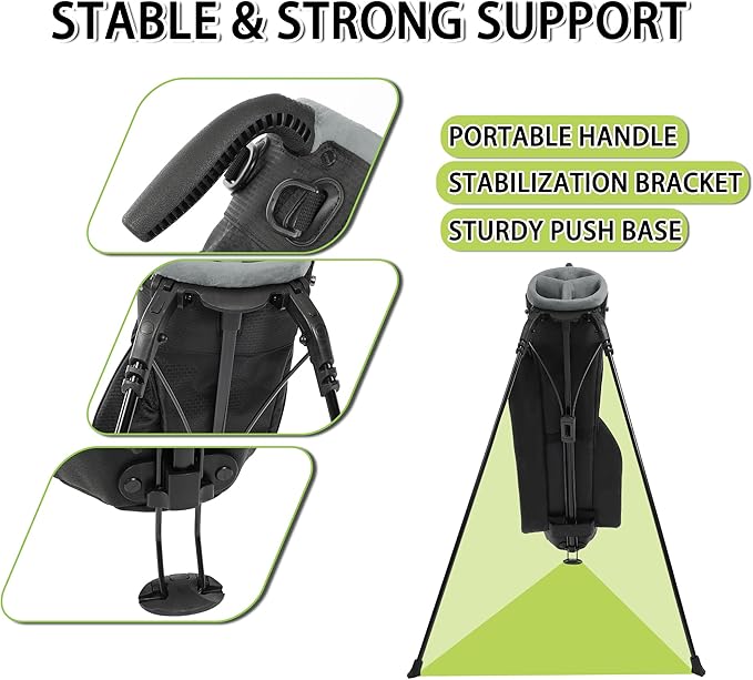 Golf Stand Bag,Lightweight Small Golf Bag,Medium Golf Carry Bag, 2-3Way Divider Men and Women with Adjustable Shoulder Strap Multiple Pockets with Golf Putter Covers