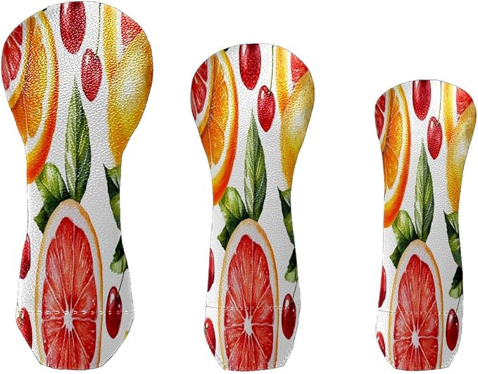 Funny Butterfly Colorful Golf Head Covers for Driver, Fairway, Hybrid & 3 Wood Premium PU Leather with Soft Velvet Lining Waterproof & Scratch-Resistant Unique Golf Gift for Men & Women
