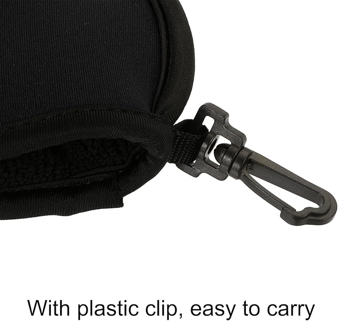 MECCANIXITY Golf Ball Cleaner Portable Pouch Pocket Washer Bag with Clips