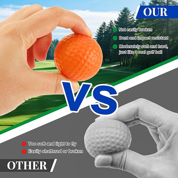 40 Pack Foam Golf Practice Balls - Realistic Feel and Limited Flight Training Balls for Indoor or Outdoor