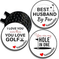 Wolf Golf Towels Golf Ball Marker Hat Clip Gift Set | Best Husband by Par or Best Boyfriend by Par | | 1 Magnetic Clip + 3 Ball Markers | Golf Accessories for Men