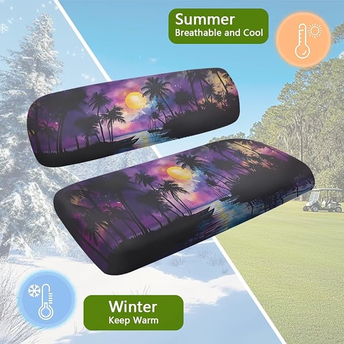 Fashion Print Golf Cart Seat Covers 2 Passenger Golf Cart Backrest Cover Golf Cart Seat Towel Gift for Friends