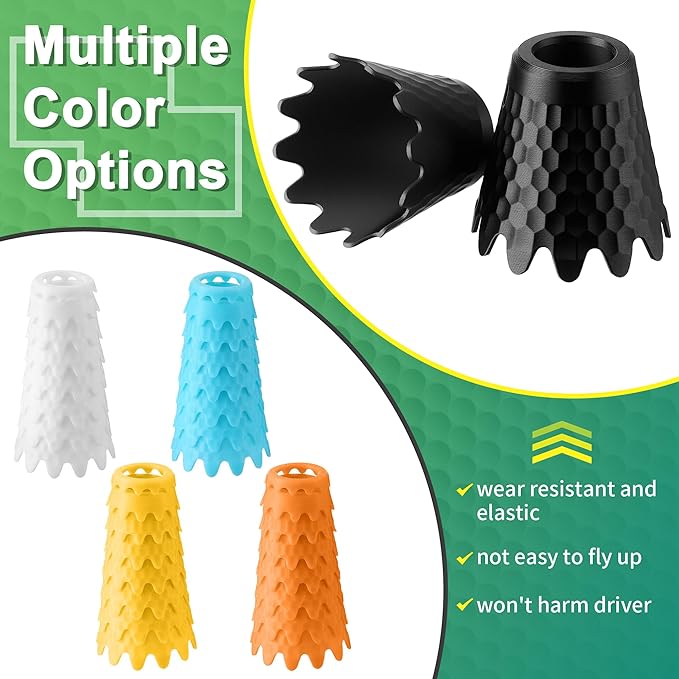8 Pack ‌Simulator Golf Tees, TPU Unbreakable Material, Height from 1/4" to 2", Suitable for Indoor, Outdoor, Winter, Golf Mats, Turf and Driving Range