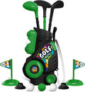 Liberry Toddler Golf Set for Ages 2 3 4 Boys Girls, Upgraded Kids Golf Cart with Shoulder Strap Design, Outdoor Indoor Sports Toys Birthday Gifts, Black