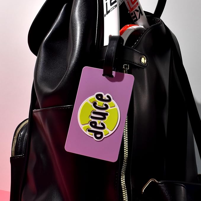 Tennis Bag Tag – Deuce Design, Durable Silicone Luggage Tag, Waterproof & Flexible, Secure Strap for Easy Bag Identification, Ideal Tennis Gift & Tournament Prize