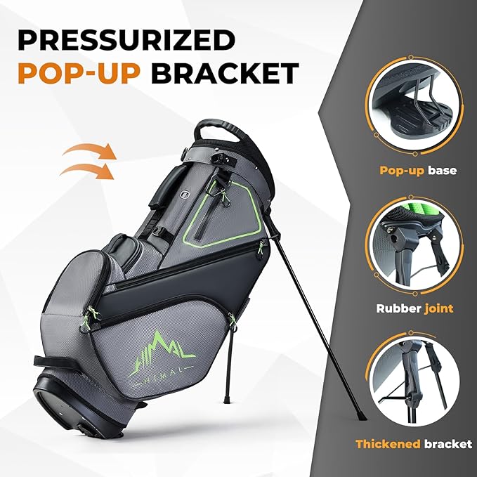 14 Way Dividers Golf Stand Bag Lightweight, Golf Bag for Men Women with Multiple Pockets, Dual Strap and Rain Cover Hood