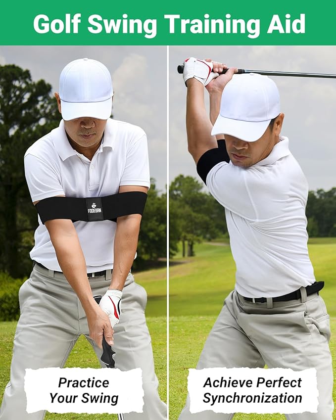 Golf Swing Training Band – Simple Arm Connection Aid for Cleaner Impact, Consistent Tempo & Better Ball-Striking – Easy Swing Trainer for All Golfers, Great Golf Gift