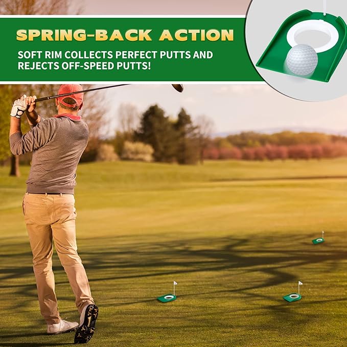 Sotiff Golf Putting Practice Cup Hole Training Aids Golf Accessories Training Putters with Plastic Flag for Adult Office Garage Yard Indoor Outdoor Practice