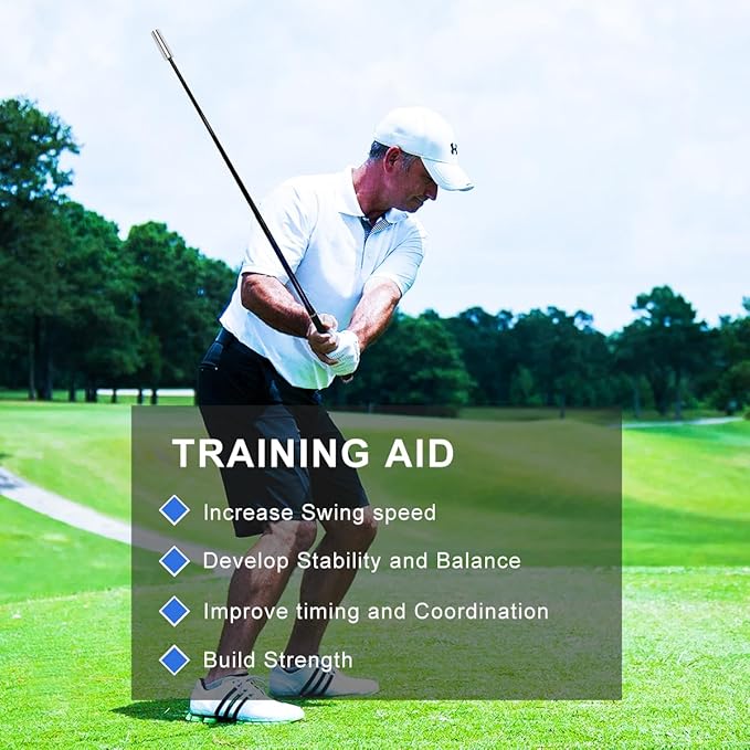 Golf Swing Trainer, Golf Swing Training Aid Warm up Stick for Improving Rhythm, Flexibility, Balance, Tempo, Speed, and Strength with 4 Adjustable Weights