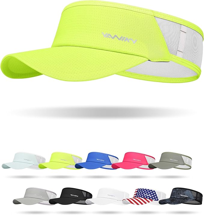 Sports Sun Visor Hats for Women Men Lightweight Breathable Cooling Stretchy Visors Foldable UPF 50+ for Running Tennis Golf