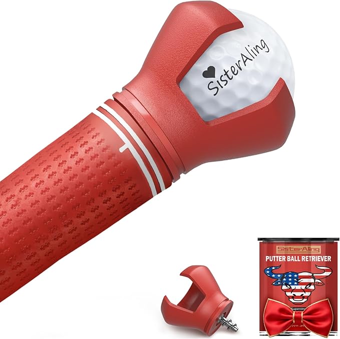 3-Prong Golf Ball Retriever Grabber Pick Up,Back Saver Claw Put On Putter Grip,Suction Cup Ball Grabber,Sucker for Golf Screws Tool