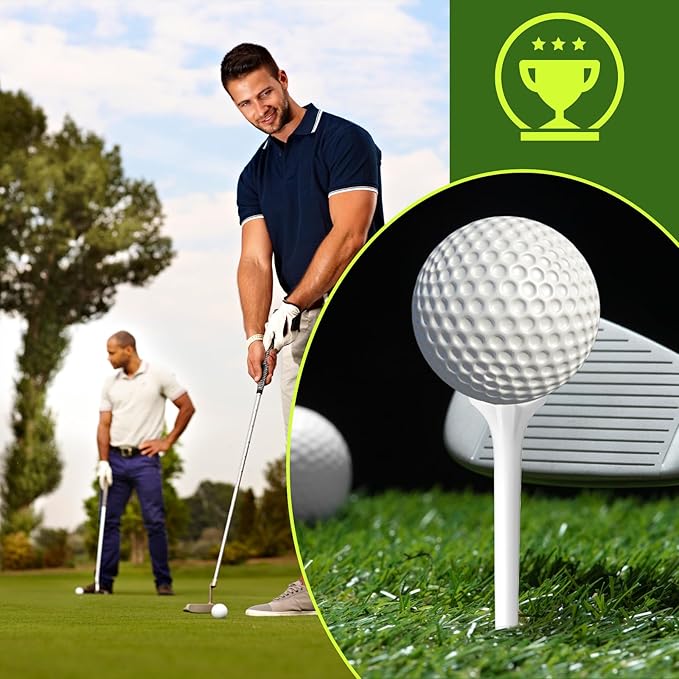 Soulchen 2 3/4 Inch Inch Golf Tees - 5-Prong Curved Design for Longer Drives Low Spin & Low Friction Plastic Tees Durable Bulk Tee with Optimized Shaft Strength for Driving Range