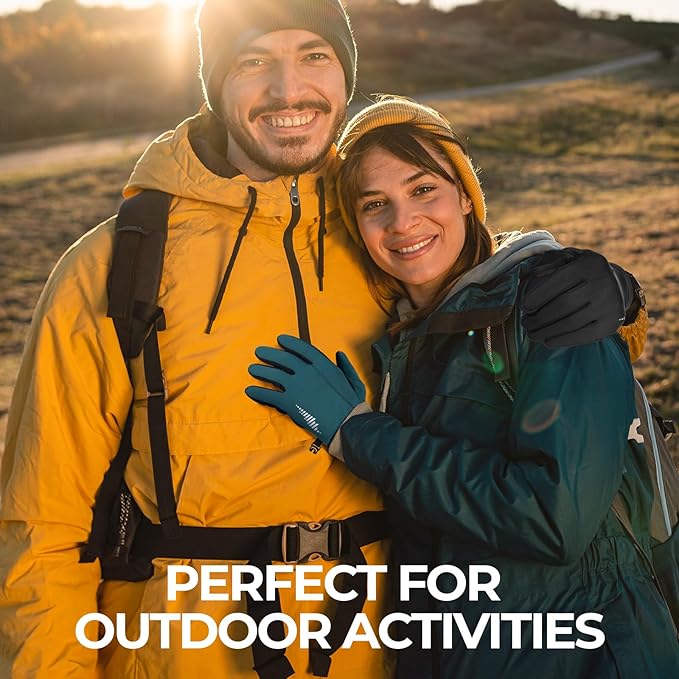rivmount Winter Gloves Women Men for Cold Weather, Running Driving Cycling, Water-Resistant & Touch Screen, Snow Ski Gloves Liner, Warm Glove for Daily Work & Sports Outdoor