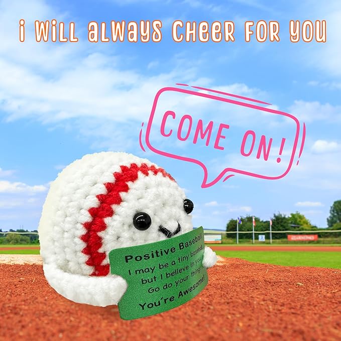 Funny Crochet Mini Baseball Gift for Baseball Lovers,Birthday Gifts for Men Women Baseballs Players Emotional Support Crochet