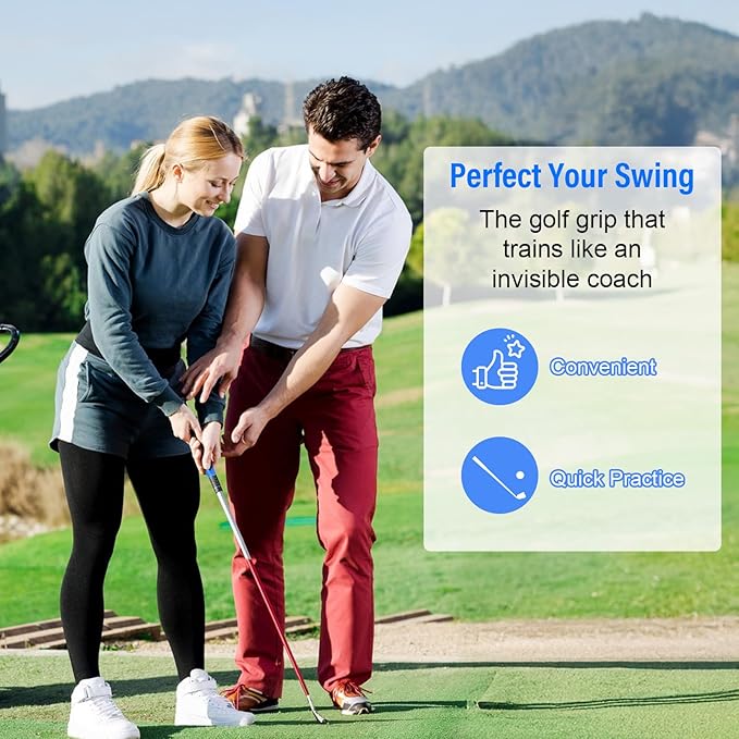 Golf Grip Trainer, Grip Fix Golf Trainer, Grips Trainers Golfball Practice Tool, Golfball Training Aid for Training Correct Hand Position Swing Rhythm