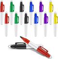 12 Pcs Mini Permanent Markers with Golf Keychain Clips for Nurses Badge Quick Drying Fine Point Ink Pens for Office Outdoor Activities