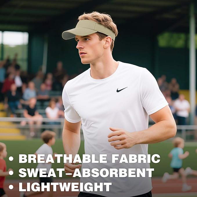 Sun Visor Hat Breathable Visors Sport Golf Visor Adjustable Velcro Sun Cap UV Performance Hats for Women Men