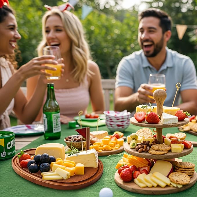 Golf Cheese Board Gift Set Party Favor Prizes Charcuterie Wood Board with Knives and Box Father Day Gift for Dad Grandpa Party Tournament Game(9.8" x 7.7", Carbonized Color)